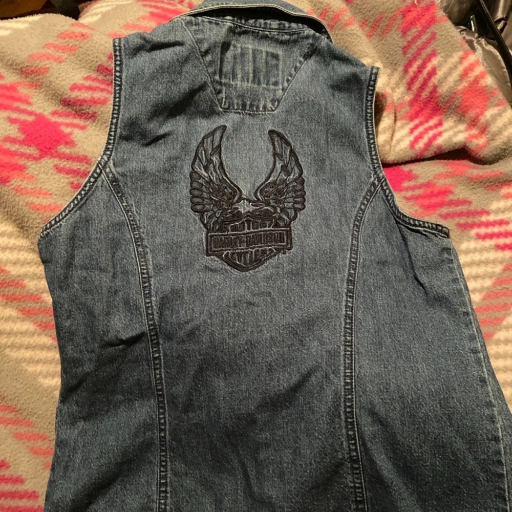 Harley Davidson Denim Vest med - Picture 6 of 7